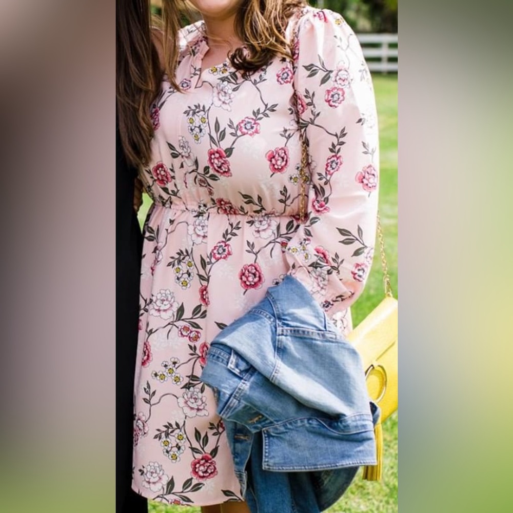 Pink floral LOFT dress